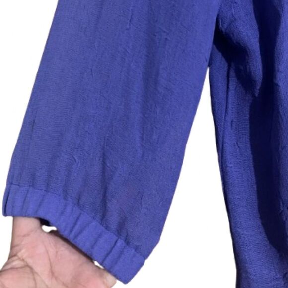 Chico’s Purple Lightweight Zip Front Jacket in Textured Thin Fabric Sz-L/XL - Picture 4 of 6